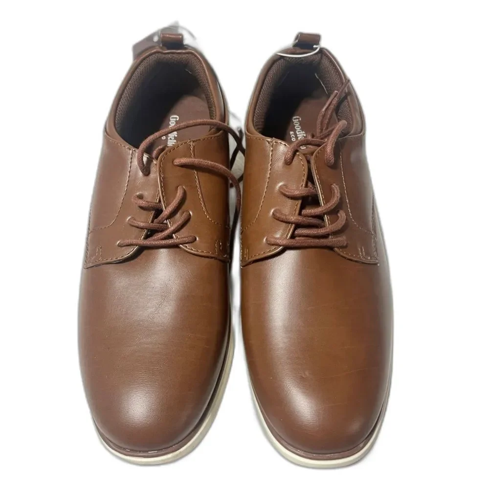 Goodfellow Brown Faux Leather Lace Up Men's Business Professional Shoes 8 NWT